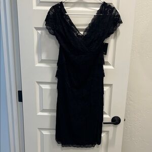 MARINA Elegant Black Lace Dress